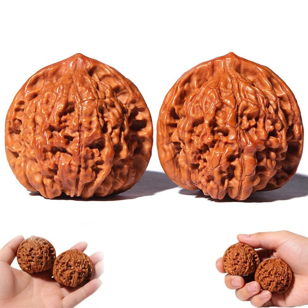 2026 New Wenwan Walnuts, Chinese Walnuts Fidget, Walnut and Massage Stress Relief Health Care Ball Toy Traditional Chinese Hand Walnut for Meditation, Finger Exercise & Desk Decor