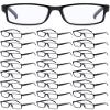 Yexiya 24 Pack 3.25 Reading Glasses Bulk Adjustable Traditional Reading Glasses with Spring Hinge Non-prescription for Men Women, Black Frame view 1