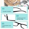 Yexiya 24 Pack 3.25 Reading Glasses Bulk Adjustable Traditional Reading Glasses with Spring Hinge Non-prescription for Men Women, Black Frame view 3