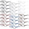 Yexiya 24 Pack 1.25 Reading Glasses Bulk Adjustable Traditional Reading Glasses with Spring Hinge Non-prescription for Men Women, Multicolor view 1