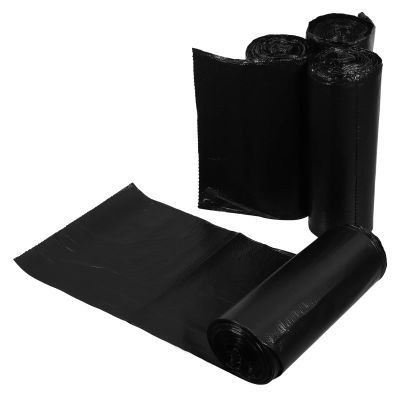 BELLIFFY Black Garbage Bags 200pcs (45x50cm) Thick 2.5mil Kitchen Trash Bags for Bathroom Office Bedroom Wastebasket Liners