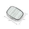 Watercolor Preppy Sage Green Stripes Pattern Pill Box Square Metal Pill Case with 2 Compartment Travel Pill Organizer for Vitamins Medication view 3