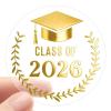 100PCS Class of 2026 Graduation Stickers, Clear Gold Foil Seal Labels for Graduation Invitations 2026, Graduation Announcements, Envelopes, Party Favors, Gift Wrapping & Invitations, 1.6 Inch (Gold) view 1