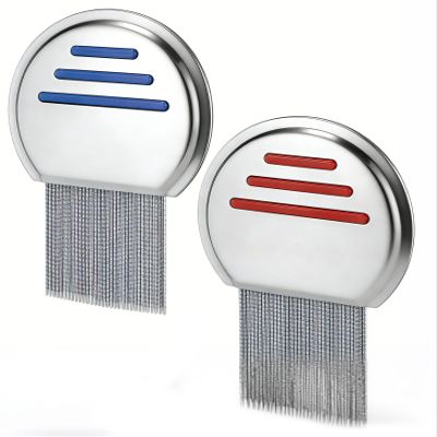 2-Pack Stainless Steel Lice Combs - Head Lice & Nit Removal Tool for Kids and Adults