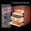 21L Cigar Humidor Desktop Cigar Cabinet LED Light Control System with Cedar Wood Shelves, Hygrometer & Humidifiers for 200 Cigars view 3