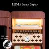 21L Cigar Humidor Desktop Cigar Cabinet LED Light Control System with Cedar Wood Shelves, Hygrometer & Humidifiers for 200 Cigars view 4