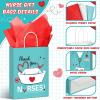 Sabary 48 Pcs Nurse Gift Bags 9 x 7 Inch, Nursing Graduation Party Thank You Nurse Paper Goodie Bags with Tissue Paper Decor for Medical Themed Birthday RN Nursing Graduation Party Favor Supplies view 2