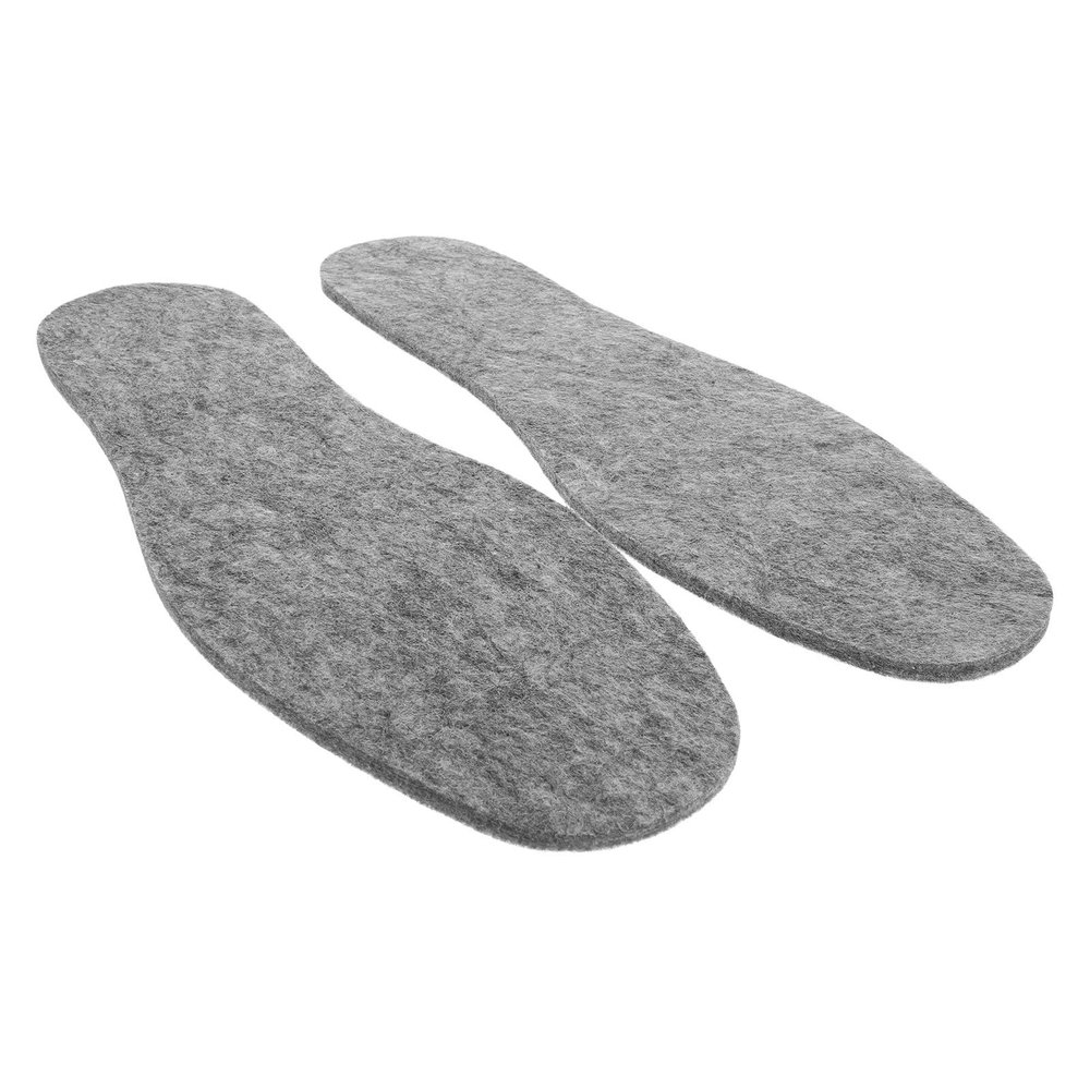 DIYEAH Wool Felt Insoles for Men and Women, Size L (27.5cm), Breathable Cuttable Shoe Inserts, Sweat-Absorbing Winter Foot Warmers, Deep Gray Soft Padding for Boots and Casual Shoes