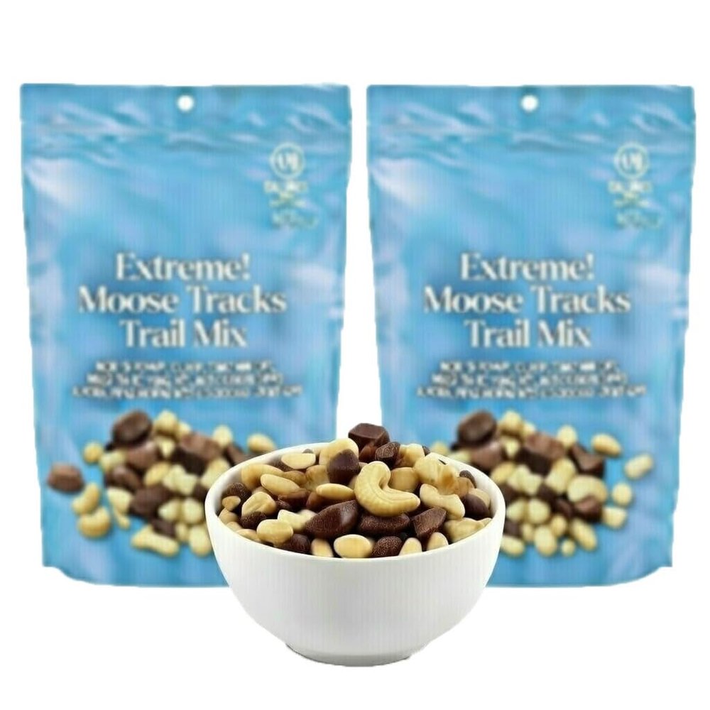 Extreme Track Chocolate Trail Mix, Sweet Snack Food with Fudge & Chocolate Candy, Peanuts, Cashews, Dark Chocolate Almonds, Brownie Bites & Cookie Gems, Nice Crunchy Moose Snack Munch Food, 2, 6oz Bags (12oz Total)