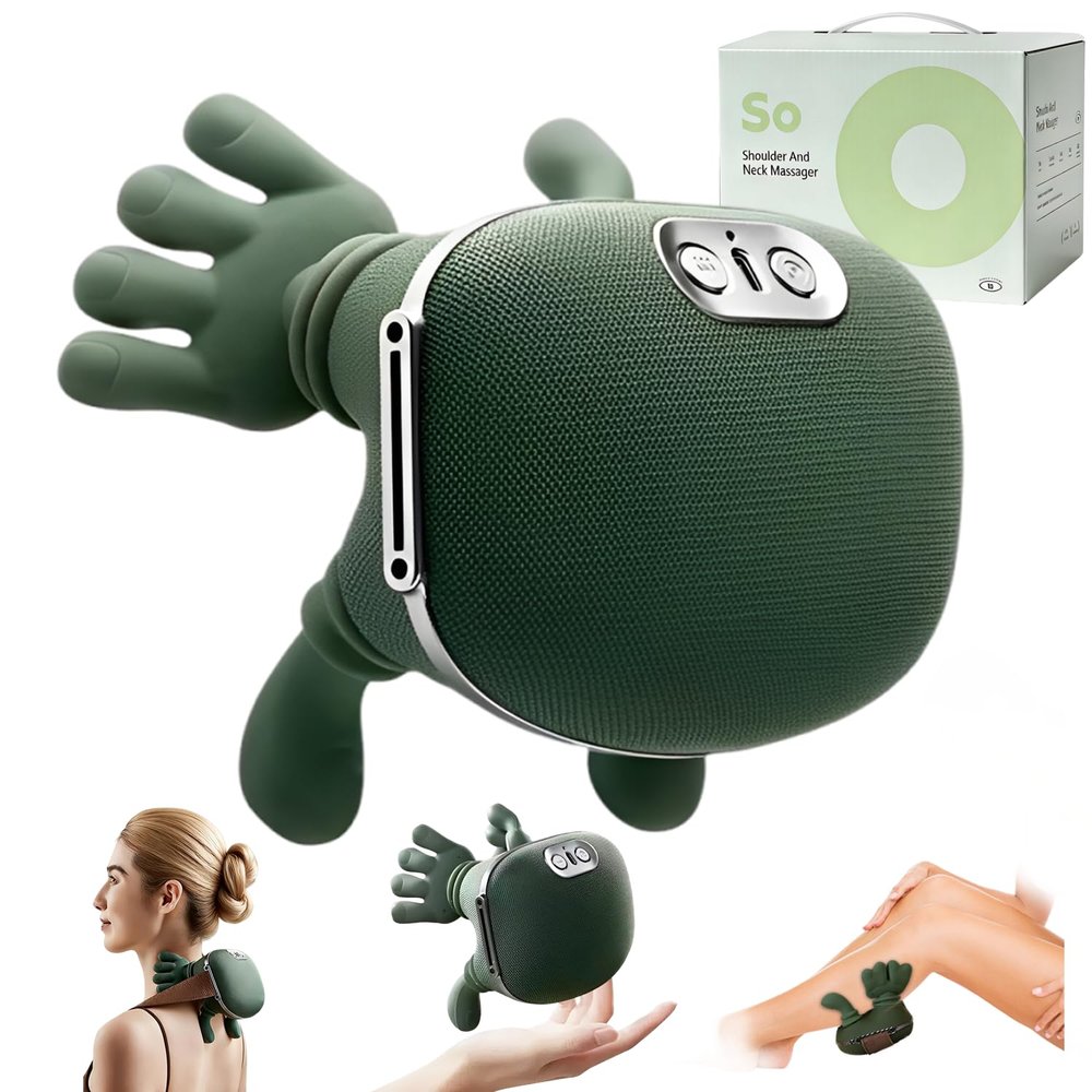 2026 New Electric Shiatsu Neck and Back Massager, Neck Massager with Heat, Shoulder Massager, 3 Intensity Levels + 2 Heat Settings, 4D Kneading Massage, Simulates a Real Palm Massage for Comfort