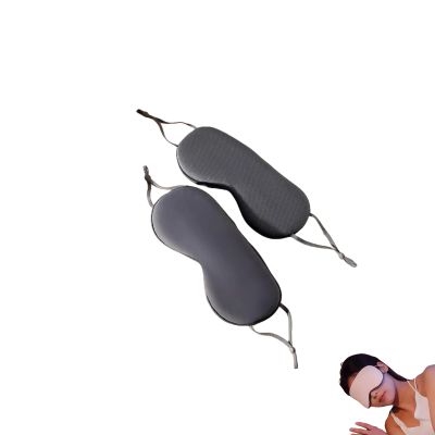 PLAYTHROUGH Silk Sleep Eye Mask 2 Pcs, Double Sided Cold and Warm Breathable Sleep Mask for Day Night Use, Grey