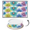 3 pcs Modern Floral Shapes Cake Strips Edible birthday cake strips, cake side borders, Icing Sheets 2.7X11.8 view 1