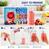 Powdered Drink Mix Variety Pack, Single Serve On-the-Go Packets, Lemonade & Fruit Flavors (60 Count), Travel Drink Mix for Hiking, Camping & Outdoor Sports with K-Tech USA Keychain view 4