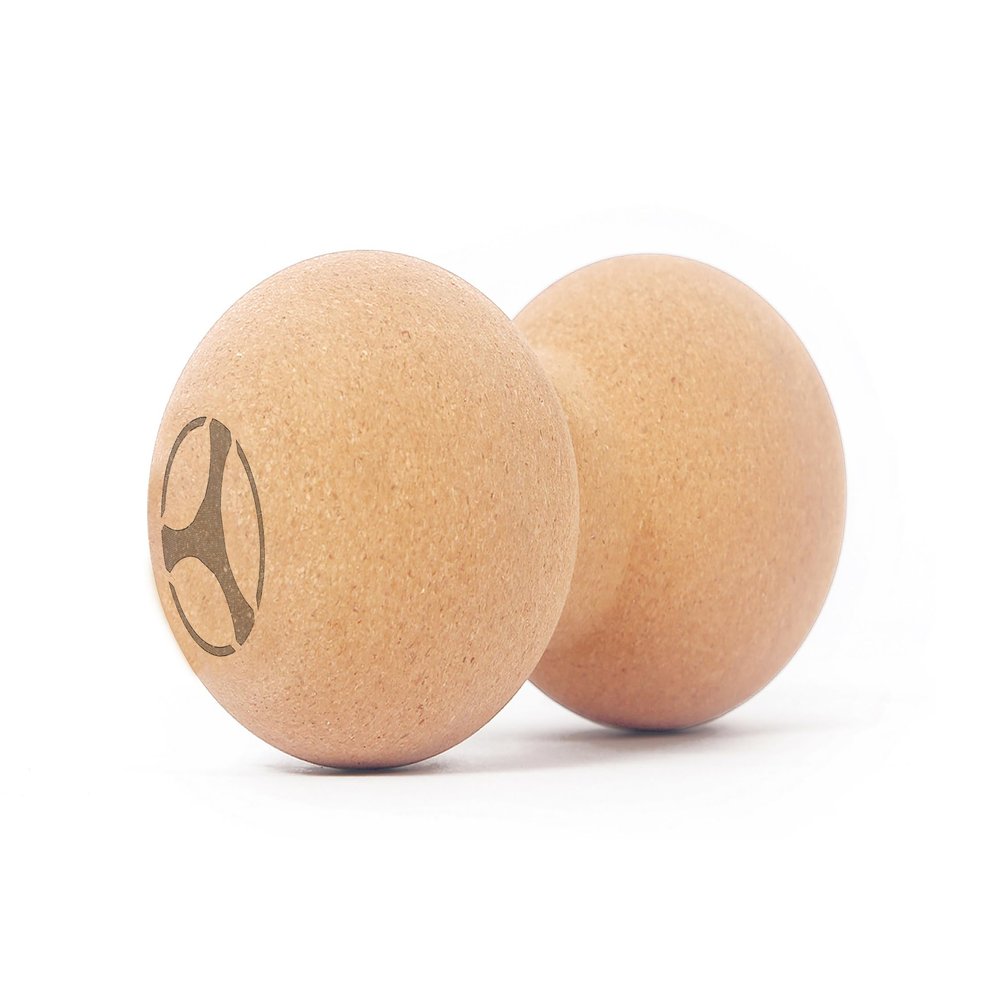 Cork Peanut Massage Ball for Yoga and Muscle Recovery, Natural Cork Material, 8x16cm Double Ball Design