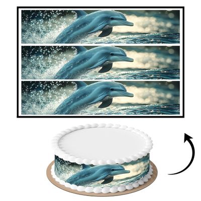 3 pcs Underwater Light Rays Cake Strips Edible birthday cake strips, cake side borders, Icing Sheets 2.7X11.8