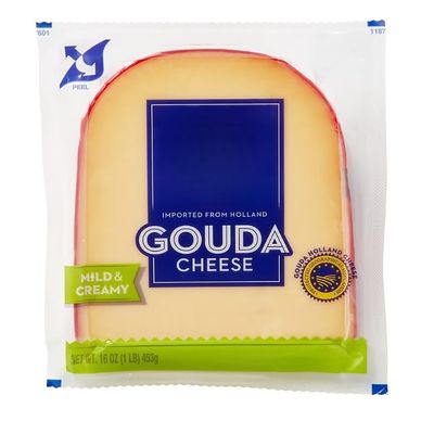 Gouda Cheese is an award winning and beloved cheese. Imported from the Netherlands this young cheese carries over the rooted traditions of Dutch cheesemaking. Made with whole milk, it has a rich, buttery and slightly sweet flavor. It slices, shreds,
