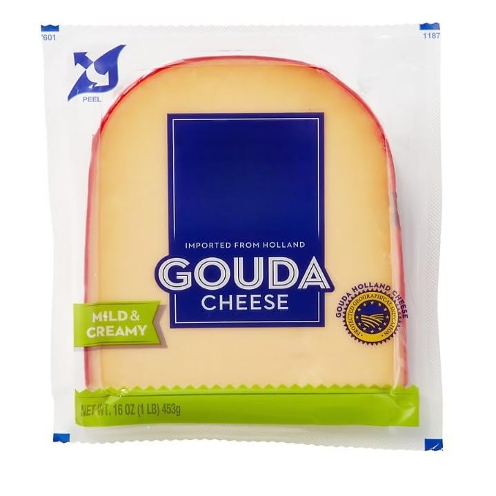 Gouda Cheese is an award winning and beloved cheese. Imported from the Netherlands this young cheese carries over the rooted traditions of Dutch cheesemaking. Made with whole milk, it has a rich, buttery and slightly sweet flavor. It slices, shreds,