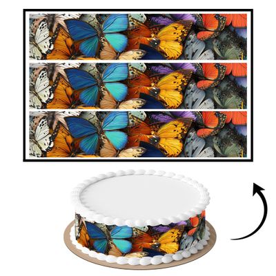 3 pcs Bold Abstract Brushstrokes Cake Strips Edible birthday cake strips, cake side borders, Icing Sheets 2.7X11.8