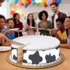 3 pcs Gray Cow Pattern Cake Strips Edible birthday cake strips, cake side borders, Icing Sheets 2.7X11.8 view 2