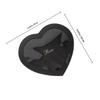 HONMEET Heart Shaped Flower Boxes Set 2pcs with Window and Lid, Valentines Day Treat Box and Small Makeup Storage, Black Paperboard Romantic Packaging for Bridesmaids and Special view 2