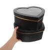 HONMEET Heart Shaped Flower Boxes Set 2pcs with Window and Lid, Valentines Day Treat Box and Small Makeup Storage, Black Paperboard Romantic Packaging for Bridesmaids and Special view 3