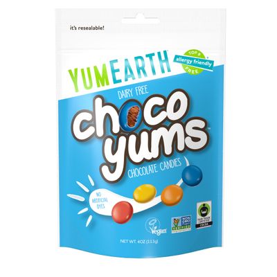 YumEarth Choco Yums Fun Size Vegan Milk Chocolate Candy - Bulk Bag of Dairy, Allergen and Dye Free Chocolate Candies - 4oz Bag