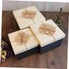 Abaodam Square Birthday Box with Ribbon, Small 19x19x14cm Paperboard Shirt and Scarf Packaging Case, Blue Bottom White Burlap Lid, Present Wrapping for Party and Celebration view 4