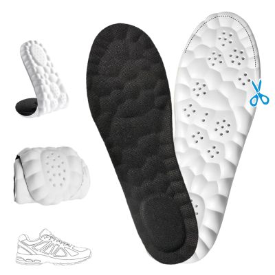 2026 New Steppers Insoles for Men & Women - 4D Cloud Comfort Memory Foam | Super Soft Shock Absorption, Anti-Fatigue & Breathable Design | Replacement Inserts for Work, Running (Black, Men's 8.5-9)