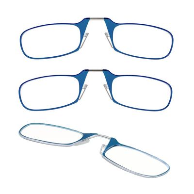 Always With You by ThinOptics Armless Reading Glasses Multi-Pack - Ultra-Thin, Lightweight Pocket Readers for Men & Women - Slim, Comfortable Design - 3 Pack Blue, 2.5x