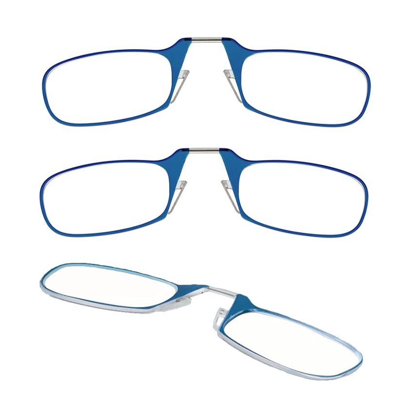 Always With You by ThinOptics Armless Reading Glasses Multi-Pack - Ultra-Thin, Lightweight Pocket Readers for Men & Women - Slim, Comfortable Design - 3 Pack Blue, 2.5x