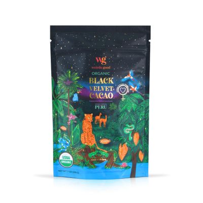 Weirdo Good Black Velvet Cacao Organic, Allergen-Free, Premium Black Cocoa Powder, Ultra-Dutched for Extra-Dark Baking, 7 oz