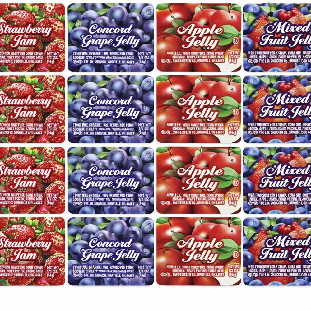 Jelly Assorted & Jam Cups Single-Serve Apple, Grape, Strawberry & Mixed Fruit Individual Breakfast Spreads for Restaurants, Cafeterias, Travel & Home Use -4 FLAVOR- 25-Pack