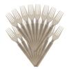 INOOMP 50pcs Individually Wrapped Thickened Dessert Cake Forks, 18cm Dark Gray Disposable Party Tableware Forks for Mousse Cake and Appetizers view 1