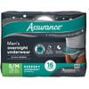 Assurance Men's Overnight Incontinence Underwear, S/M, Ultimate Absorbency, Disposable, 16 Count view 1