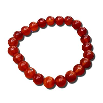Carnelian Natural polished beaded Crystal Healing Gemstone Spiritual Chakra beaded Stone Bracelet - 1pc