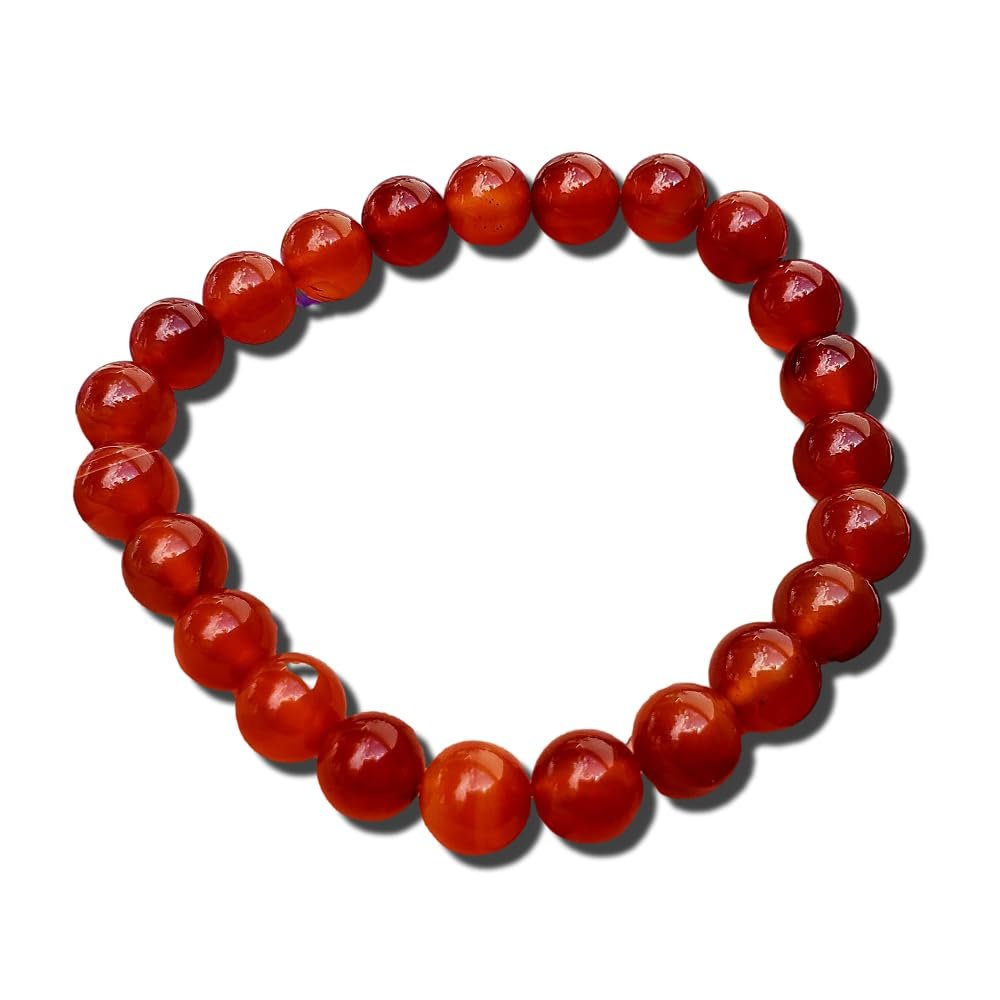 Carnelian Natural polished beaded Crystal Healing Gemstone Spiritual Chakra beaded Stone Bracelet - 1pc