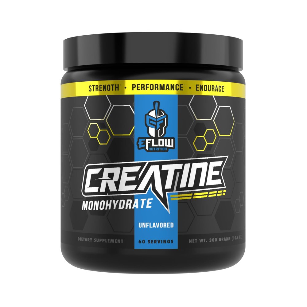 eFlow Nutrition Micronized Creatine Monohydrate Powder Unflavored No Bloat Creatine for Men & Women - Muscle Strength, Performance & Recovery - 60 Servings, 5g Per Serving