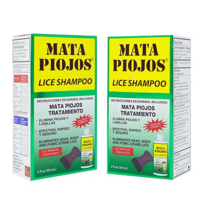 Mata Piojos Lice Shampoo, Maximum Strength Treatment, 2-Pack