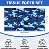 60 Sheets Blue Camouflage Pattern Wrapping Paper, 20 x 14 Inch Army Gift Wrapping Tissue Decorative Supplies for Birthday Veterans Day, Camping Themed Party, Retirement, Hunting Party view 2