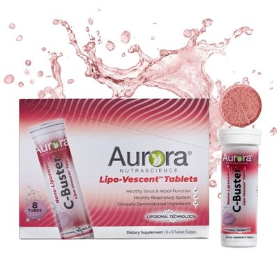 Aurora Nutrascience Vitamin C Lipo-Vescent Tablets, 8 Tube Pack