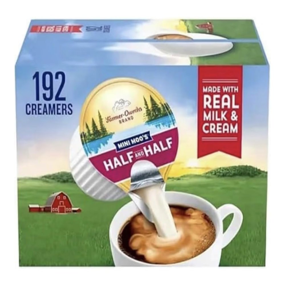 Coffee Creamer Singles Mini Moos Half & Half Creamer Singles, (192 Count)