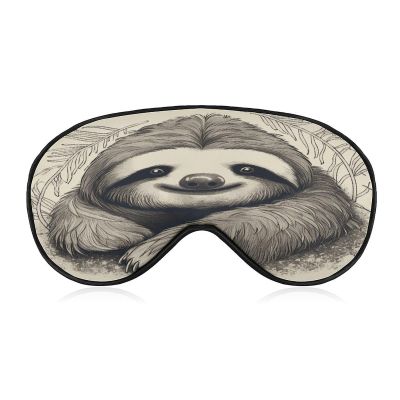 Sloth My Spirit Animal Sleep Mask for Side Sleeper Pressure-Free & Light Block-Out Eye Mask Comfortable Eye Covers Soft Breathable Blindfold Adjustable Night Blindfold for Men Women
