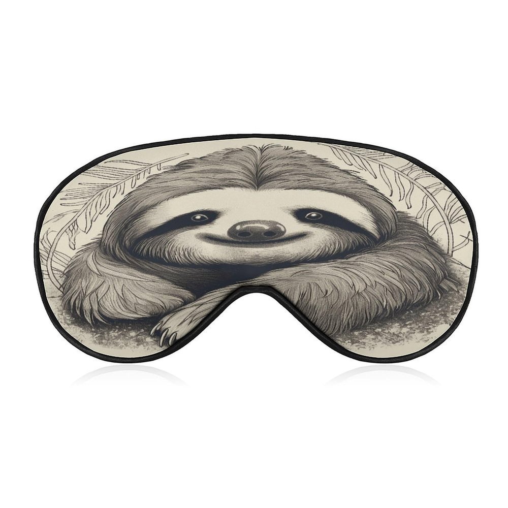 Sloth My Spirit Animal Sleep Mask for Side Sleeper Pressure-Free & Light Block-Out Eye Mask Comfortable Eye Covers Soft Breathable Blindfold Adjustable Night Blindfold for Men Women