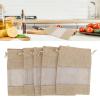 DIRBAK Muslin Drawstring Storage Bags Natural Breathable Transparent Reusable DIY Customizable Gift Pouches for Tea Nuts Kitchen Storage 15 Pack Polyester Fabric view 4