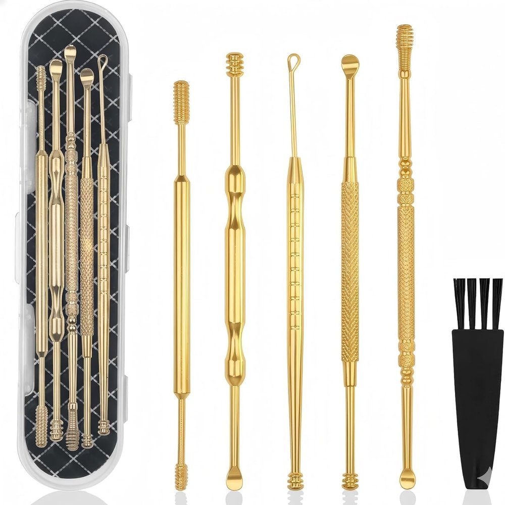 10PCS Ear Pick Removal Kit, Ear Cleansing Tool Set, Ear Curette Ear Wax Remover Tool with Storage Box-(1)