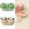 DLOULP Practical Lenses Container Set with Sliding and LeakProof Design Lens Storage Case with Wearing Removal Tool Lenses Storage Box view 2