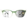 1Pair VisionGlobal Portable Progressive Multifocal Glasses, Photochromic Gray Sunglasses for Unisex Clear Green,+0.00/+2.25Magnification