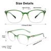 1Pair VisionGlobal Portable Progressive Multifocal Glasses, Photochromic Gray Sunglasses for Unisex Clear Green,+0.00/+2.25Magnification view 3