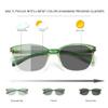 1Pair VisionGlobal Portable Progressive Multifocal Glasses, Photochromic Gray Sunglasses for Unisex Clear Green,+0.00/+2.25Magnification view 4