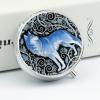 Blue Wolf Print Small Pill Case Round Weekly Pills Organizer with Mirror 3 Compartments Portable Travel Daily Pills Container Cute Pill Box for Fish Oil Supplement view 4